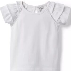 NWOT Janie and Jack White Short Sleeve Tiered Ruffle Tee Size 3